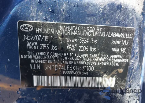 2019 Hyundai Elantra Se из США, поврежденный, VIN 5NPD74LF6KH431100